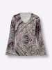 Heine Druckbluse in graphit-camel-bedruckt