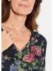 GOLDNER Kurzgröße:  Elegantes Druckshirt mit Blumenmuster in marine / gemustert