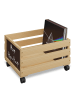 relaxdays Schallplatten-Kiste in Natur - (B)43 x (H)27 x (T)34 cm