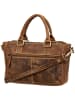 Greenburry Handtasche Vintage Umhängetasche 3Zips in Sattelbraun