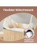 SONGMICS Wäschekorb Ronex in Beige - (B)55.5 x (H)61 x (T)34.5 cm