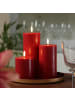 Uyuni Uyuni LED Kerze PIA Rustik-Optik Echtwachs Timer H: 10cm in rot