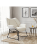 Home Nature Wohnkonzept Lounge Ohrensessel aus Flauschstoff in Weiß 55x60x80 cm