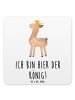 Mr. & Mrs. Panda Tassenuntersetzer Lama König mit Spruch in Weiß