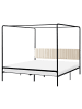 Beliani Himmelbett MIRABEAU  in Schwarz/Beige - (W) 166 x (H) 170 x (L) 207 cm