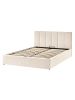 Beliani 2-tlg Doppelbett DREUX in Beige/Schwarz