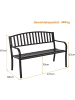 COSTWAY Gartenbank 2-3 Sitzer in Schwarz