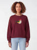wat? Apparel Sweatshirt Vogel in Weinrot