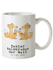 Mr. & Mrs. Panda Tasse mit Henkel Fuchs Bester Halbbruder der We... in Weiß