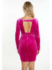 faina Damen Glitzerndes Samtkleid in Pink