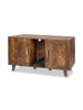 relaxdays Katzenschrank in Dunkelbraun - (B)120 x (H)65 x (T)52 cm