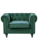 Beliani Sessel CHESTERFIELD in Grün/Braun - (W) 110 x (H) 70 x (L) 75 cm