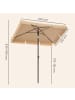 SONGMICS Sonnenschirm Sheld in Taupe -(D)180 x (H)125 cm