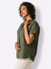 creation L Leinenbluse in khaki-meliert