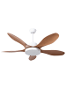 Beliani Deckenventilator mit Licht BARBET in Braun/Weiß - (W) 132 x (H) 50 x (L) 132 cm