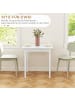 HOMCOM Esstisch-75L x 75B x 76H cm-Weiß