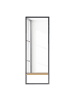home24 home24 Spiegel (1er Set) - Eiche / Schwarz - Metall & Spanplatte furniert - 44.0 x 128.0 x 12.0 cm in Eiche / Schwarz
