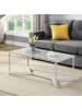 FineBuy Couchtisch in Weiß / Glas / 100x50x42