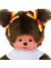 Monchhichi Mädchen im Deutschland-Kleid | 20 cm Monchhichi Puppe | zwei Zöpfchen