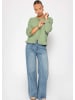 SASSYCLASSY Cardigan mit Rüschen in Salbeigrün