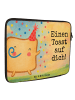 Mr. & Mrs. Panda Laptop Tasche Toast Party Design mit Spruch in Weiß