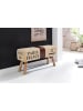 KADIMA DESIGN Turnbock | Echtleder/Stoff, 91x51x30cm, Braun