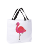 Mr. & Mrs. Panda Strandtasche Flamingo Classic ohne Spruch in Weiß