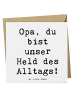 Mr. & Mrs. Panda Geschenkkarte Spruch Opa Held mit Spruch in Weiß