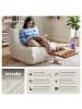 tectake Relaxsessel Logo, 95 x 100 x 75 cm, Bouclé creme