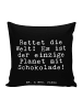 Mr. & Mrs. Panda 40x40 Kissen Rettet die Welt! Es... mit Spruch in Schwarz