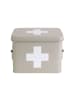 Present Time Erste Hilfe Kasten aus Metall in Beige, (B) 15,5 x (H) 16 x (L) 21,5 cm