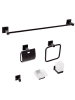 Beliani 6-tlg Badaccessoires Set UVITA in Schwarz