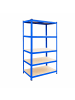 relaxdays Schwerlastregal in Blau/ Braun - (B)100 x (H)200 x (T)50 cm