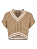 Urban Classics Urban Classics Damen Ladies Cropped Knit College Slipover in unionbeige
