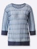 creation L 3/4 Arm-Pullover in hellblau-mittelblau-gemustert