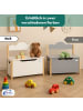 Coemo Spielzeugtruhe mit Bank TRUDI aus Holz in Weiß