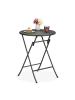 relaxdays Gartentisch "Rattan-Optik" in Grau - (H)75 x Ø 60 cm