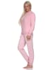 NORMANN langarm Schlafanzug Bündchen Pyjama gestreifter Hose - 83332 in rose