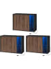 SONGMICS HOME 3er-Set: Sideboard in weiß - (B)100 x (H)71 x (T)39 cm