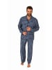 NORMANN Flanell Pyjama langarm Schlafanzug zum durchknöpfen - 70800 in navy