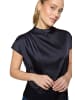 Zero  Satinbluse mit Stehkragen in Deep Sky