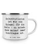 Mr. & Mrs. Panda Emaille Tasse Spruch Selbstreflexion Spiegel mi... in Weiß