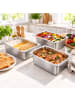 relaxdays 3 x Gastro-Behälter "GN 1/4" in Silber - (B)26,5 x (H)15 x (T)16,2 cm