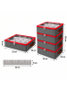 relaxdays 4 x Weihnachtskugel-Aufbewahrungsbox in Grau/ Rot - (B)33 x (H)9 x (T)33 cm