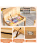 COSTWAY Kindertisch mit Stuhl in Hellbraun
