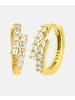 Vanlere Creolen aus 375 Gelbgold mit Zirkonia