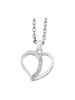 Adeliás Damen Anhänger – Herz Gravuranhänger aus 925 Silber mit Zirkonia in silber