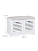 relaxdays Sitzbank in Weiß - (B)72 x (H)44 x (T)35 cm