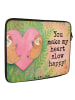 Mr. & Mrs. Panda Laptop Tasche Faultiere Herz Design mit Spruch in Weiß