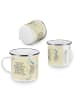 Mr. & Mrs. Panda Camping Emaille Tasse Hase Blume mit Spruch in Blumig